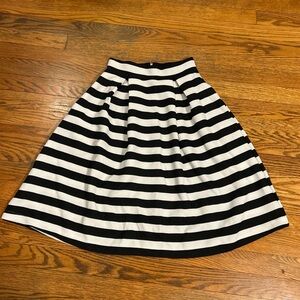 Haute Monde Black and White Midi A-Line Skirt